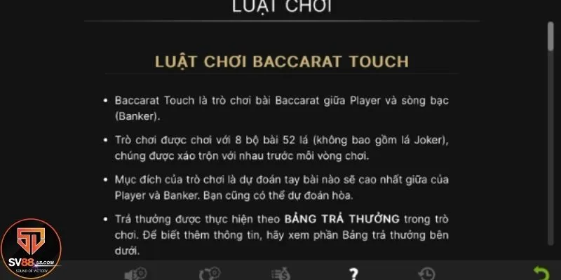 Nhà cái SV88 cung cấp luật chơi Baccarat chi tiết